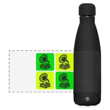 Grammophon Vintage Design - Matte Panorama Isolierflasche 500 ml - Schwarz - Vorne