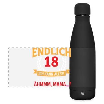 Endlich 18 Geburtstag Spruch Design - Matte Panorama Isolierflasche 500 ml - Schwarz - Vorne