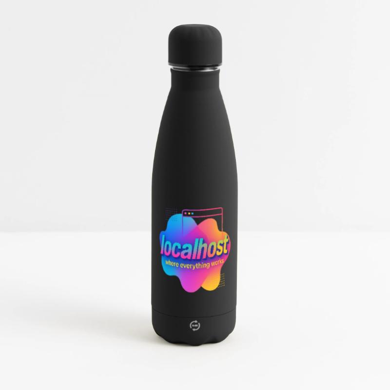 Localhost Colorful Graphic Tee for Developers Matte Panoramic Thermal Bottle 500 ml