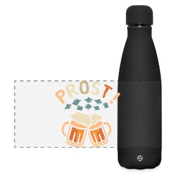 PROST! – Bavarian-style foam beer mugs - Matte Panoramic Thermal Bottle 500 ml - black - Front