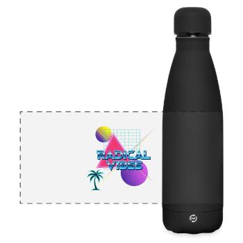Neon Retro Radical Vibes - Matte Panoramic Thermal Bottle 500 ml - black - Front