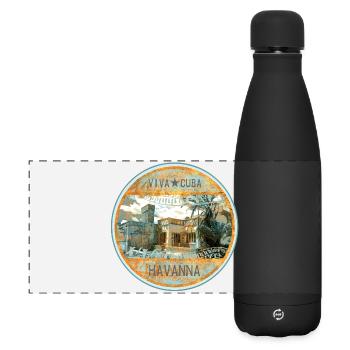 Viva Cuba Havana Retro Design - Matte Panoramic Thermal Bottle 500 ml - black - Front