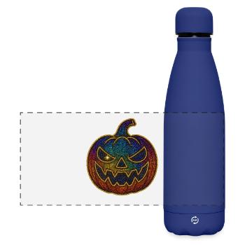 Glitzernder Regenbogen Kürbis zu Halloween - Matte Panorama Isolierflasche 500 ml - Dunkelblau  - Vorne