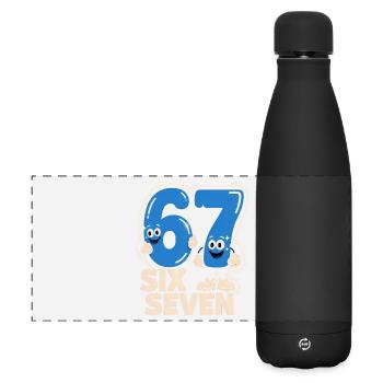 67 Six Seven 6 7 - Lustiges italienisches  - Matte Panorama Isolierflasche 500 ml - Schwarz - Vorne