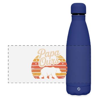 Papa Ours Retro Soleil - Gourde isotherme panoramique mate 500 ml - bleu foncé  - Devant
