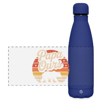 Papa Ours au coucher soleil - Matte Panorama Isolierflasche 500 ml - Dunkelblau  - Vorne