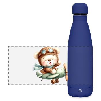 Aviator Teddy - Matte Panoramic Thermal Bottle 500 ml - dark blue  - Front