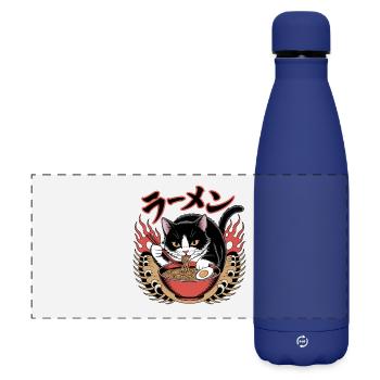 Ramen Cat - Food Lover Design - Gourde isotherme panoramique mate 500 ml - bleu foncé  - Devant