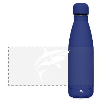 Hai Raubfisch Ozean Raubtier - Matte Panorama Isolierflasche 500 ml - Dunkelblau  - Vorne