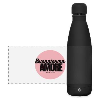 Buongiorno Amore Pink Circle - Matte Panorama Isolierflasche 500 ml - Schwarz - Vorne