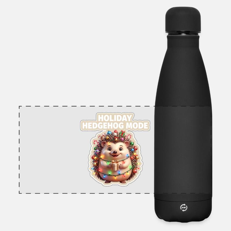Holiday hedgehog mode - Matte Panoramic Thermal Bottle 500 ml - black
