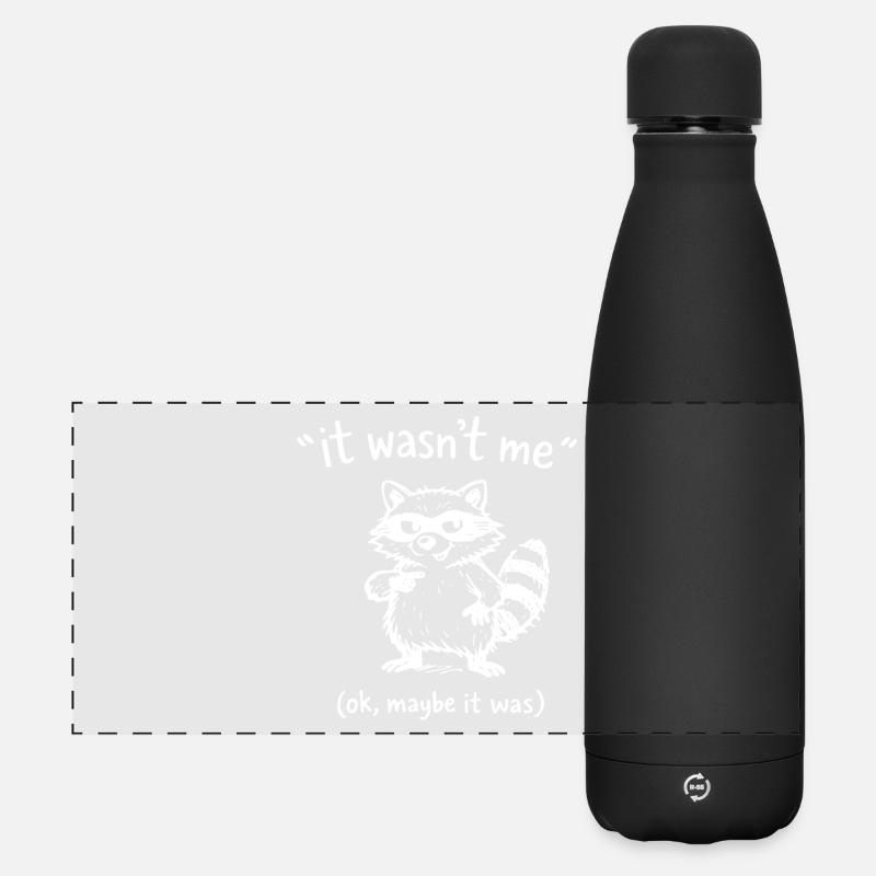 It Wasn't Me Maybe It Was Raccoon Doodle - Matte Panoramic Thermal Bottle 500 ml - black