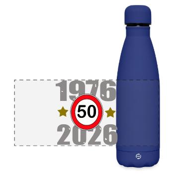 50th anniversary 1976-2026 - Matte Panoramic Thermal Bottle 500 ml - dark blue  - Front