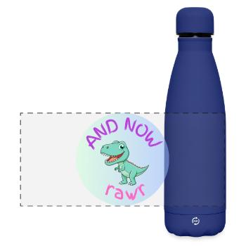AND NOW RAWR - Dino - Gourde isotherme panoramique mate 500 ml - bleu foncé  - Devant