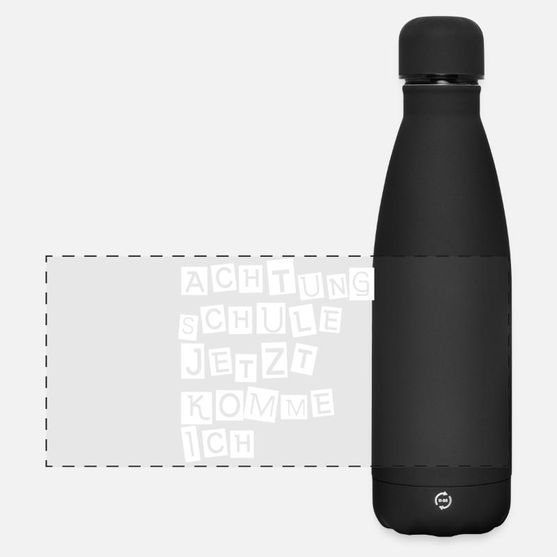 Attention school, here I come - Matte Panoramic Thermal Bottle 500 ml - black