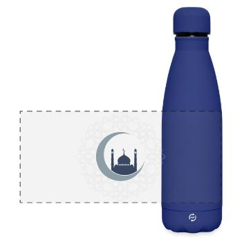 Islamische Kunst-Moschee Halbmond Elegant - Matte Panorama Isolierflasche 500 ml - Dunkelblau  - Vorne