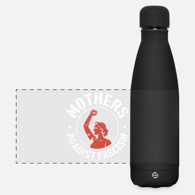Mothers against Fascism - Antifascist Merch - Matte Panoramic Thermal Bottle 500 ml - black