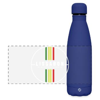 Lissabon Koordinaten - Matte Panorama Isolierflasche 500 ml - Dunkelblau  - Vorne