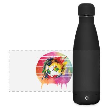 Fußball Ball - Matte Panorama Isolierflasche 500 ml - Schwarz - Vorne
