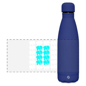 Éléphant - Gourde isotherme panoramique mate 500 ml - bleu foncé  - Devant