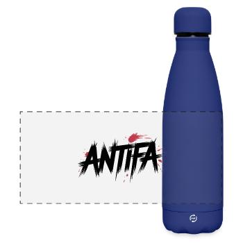 Antifa - Produits dérivés antifascistes - Gourde isotherme panoramique mate 500 ml - bleu foncé  - Devant