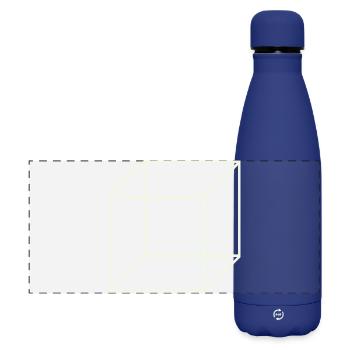 Cube de fil géométrique - Gourde isotherme panoramique mate 500 ml - bleu foncé  - Devant