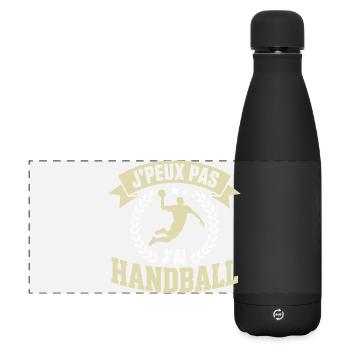 j'peux pas j'ai handball joueur de handball - Gourde isotherme panoramique mate 500 ml - noir - Devant