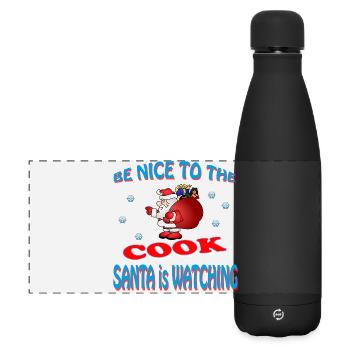 SANTA COOK - Matte Panorama Isolierflasche 500 ml - Schwarz - Vorne
