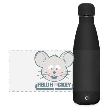 Souris de hockey sur gazon pour enfants - Gourde isotherme panoramique mate 500 ml - noir - Devant