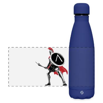 Spartan Sword Shield Maskottchen Spartan Legend - Matte Panorama Isolierflasche 500 ml - Dunkelblau  - Vorne