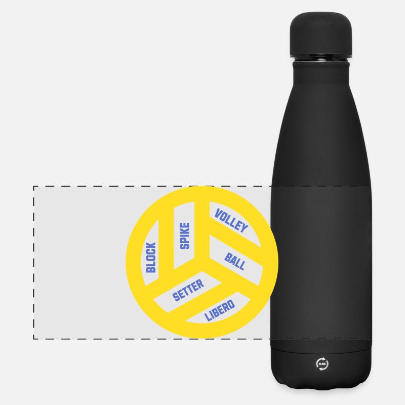 Volleyball Ball Graphic - Matte Panoramic Thermal Bottle 500 ml - black