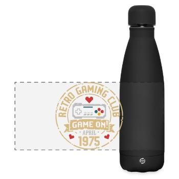 April 1975 Anniversary April 1975 Retro - Matte Panoramic Thermal Bottle 500 ml - black - Front