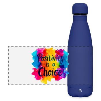 Positivity is a Choice - Matte Panoramic Thermal Bottle 500 ml - dark blue  - Front