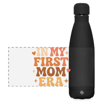 Erster Muttertag Mama Geschenkidee Familie Groovy - Matte Panorama Isolierflasche 500 ml - Schwarz - Vorne