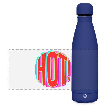 Neon Hot Retro Schriftzug - Matte Panorama Isolierflasche 500 ml - Dunkelblau  - Vorne