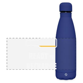 Ready To Recharge (Beer / Beer / NEG 2C) - Matte Panoramic Thermal Bottle 500 ml - dark blue  - Front