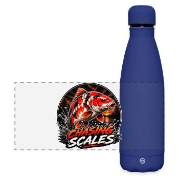 Chasing Scales Koi-Karpfen-Splash-Design - Matte Panorama Isolierflasche 500 ml - Dunkelblau  - Vorne