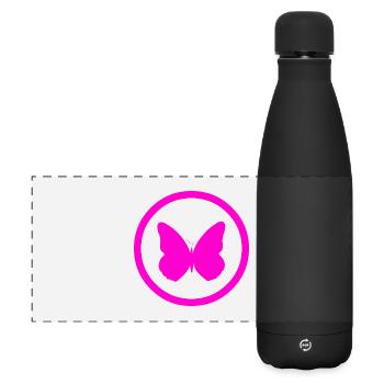 Schmetterling - Matte Panorama Isolierflasche 500 ml - Schwarz - Vorne
