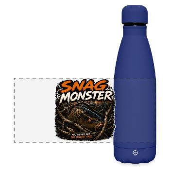 Snag Monster Karpfenfischen-Design - Matte Panorama Isolierflasche 500 ml - Dunkelblau  - Vorne