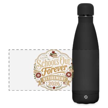 Lehrer-Retreat 2026 | Schul-Finie-Humor - Matte Panorama Isolierflasche 500 ml - Schwarz - Vorne