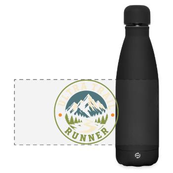 Ultra Trail Runner Scenic Mountain Badge - Matte Panoramic Thermal Bottle 500 ml - black - Front