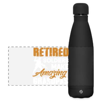 Retired Soliders Make Amazing Grandpas Shirt - Matte Panoramic Thermal Bottle 500 ml - black - Front