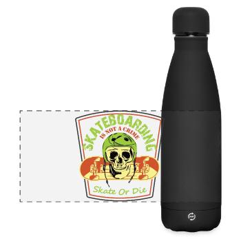 Skateboard Skater Totenkopf Skate or die - Matte Panorama Isolierflasche 500 ml - Schwarz - Vorne