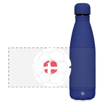 Équipe de handball Danemark EC Ball Handball Logo - Gourde isotherme panoramique mate 500 ml - bleu foncé  - Devant