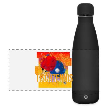 Tischtennis - Matte Panorama Isolierflasche 500 ml - Schwarz - Vorne