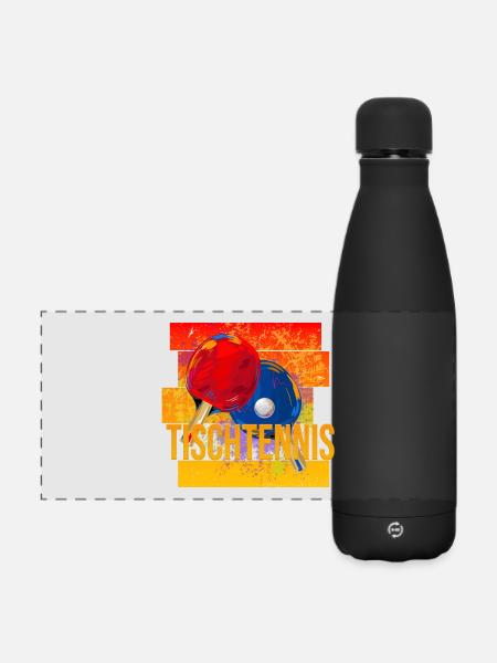 Tischtennis - Matte Panorama Isolierflasche 500 ml - Schwarz