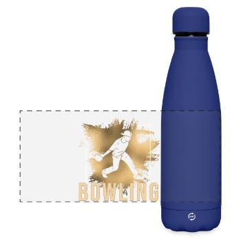 Bowling - Matte Panorama Isolierflasche 500 ml - Dunkelblau  - Vorne