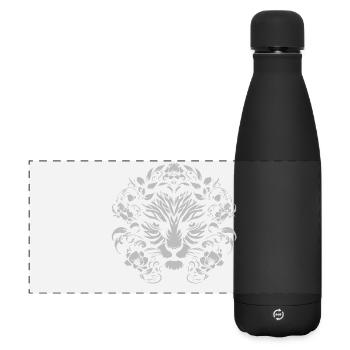 Baumgesicht Ornament - Matte Panorama Isolierflasche 500 ml - Schwarz - Vorne