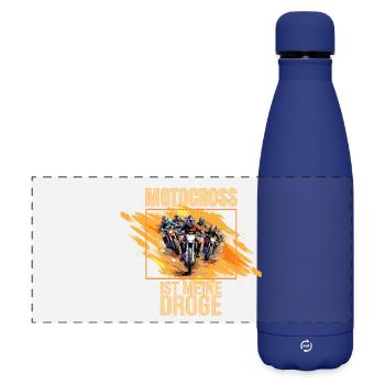 Motocross ist meine Droge - Matte Panorama Isolierflasche 500 ml - Dunkelblau  - Vorne