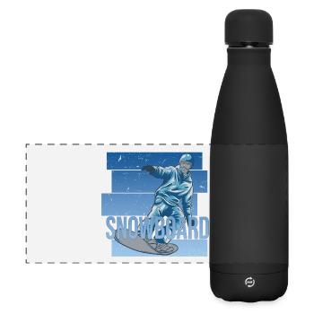 Snowboard - Matte Panorama Isolierflasche 500 ml - Schwarz - Vorne